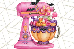 Bright Halloween Kitchen Clipart PNG, Spooky Aprons Mixers Product Image 3