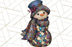 Whimsical Christmas Snowman Clipart PNG Product Image 4