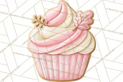 Pink Autumn Cookies Clipart PNG Product Image 4