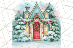 Merry And Bright Christmas Watercolor PNG Product Image 5
