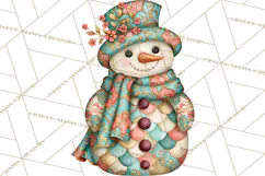 Whimsical Christmas Snowman Clipart PNG Product Image 5