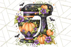 Bright Halloween Kitchen Clipart PNG, Spooky Aprons Mixers Product Image 5