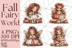 Enchanted Autumn Fairy World PNG, Fall Fairies Product Image 1