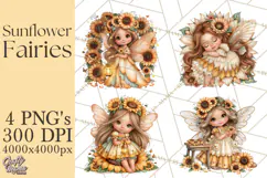 Sunflower Fairy World PNG, Fall Fairies Product Image 1