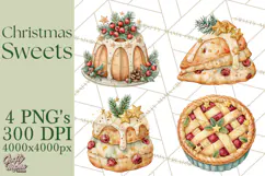 Christmas Dessert Clipart PNG Product Image 1