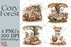 Sweater Weather Woodland Animals PNG Product Image 1