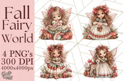 Enchanted Autumn Fairy World PNG, Fall Fairies Product Image 1