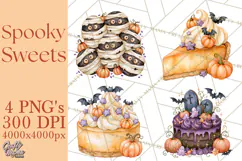 Spooky Halloween Desserts Clipart PNG Product Image 1