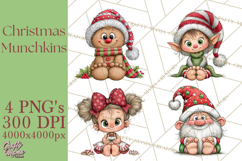 Christmas Munchkins Cute Holiday Clipart PNG Product Image 1