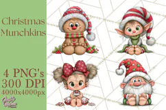 Christmas Munchkins Cute Holiday Clipart PNG Product Image 1
