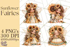 Sunflower Fairy World PNG, Fall Fairies Product Image 1