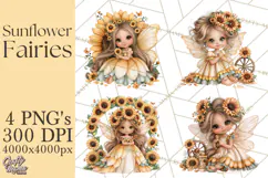 Sunflower Fairy World PNG, Fall Fairies Product Image 1