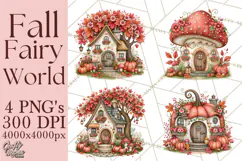 Enchanted Autumn Fairy World PNG, Fall Fairies Product Image 1