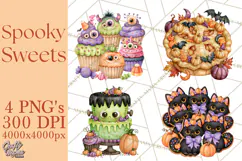 Spooky Halloween Desserts Clipart PNG Product Image 1
