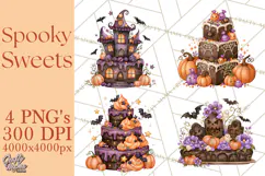 Spooky Halloween Desserts Clipart PNG Product Image 1