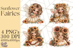 Sunflower Fairy World PNG, Fall Fairies Product Image 1