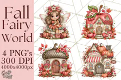 Enchanted Autumn Fairy World PNG, Fall Fairies Product Image 1