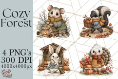 Sweater Weather Woodland Animals PNG Product Image 1