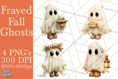 Frayed Fall Ghosts PNG Cozy Autumn Ghost Clipart Product Image 1