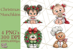 Christmas Munchkins Cute Holiday Clipart PNG Product Image 1