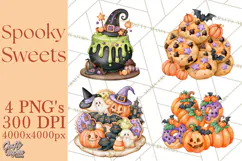 Spooky Halloween Desserts Clipart PNG Product Image 1