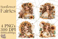 Sunflower Fairy World PNG, Fall Fairies Product Image 1
