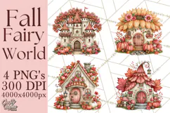 Enchanted Autumn Fairy World PNG, Fall Fairies Product Image 1