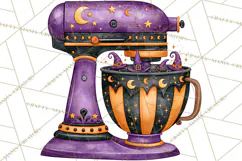 Bright Halloween Kitchen Clipart PNG, Spooky Aprons Mixers Product Image 3