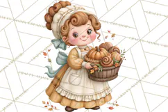 Autumn Village Clipart PNG, Cozy Fall Cottage Town Product Image 3