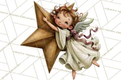 Vintage Christmas Clipart PNG, Christmas Retro Characters Product Image 2
