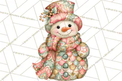 Whimsical Christmas Snowman Clipart PNG Product Image 3