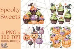 Spooky Halloween Desserts Clipart PNG Product Image 2