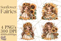 Sunflower Fairy World PNG, Fall Fairies Product Image 1