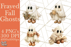 Frayed Fall Ghosts PNG Cozy Autumn Ghost Clipart Product Image 1