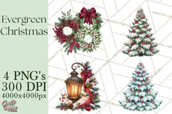 Christmas Tree Farm PNG Clipart, Santa & Elf Characters Product Image 1