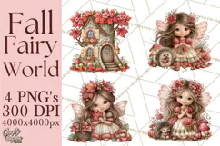 Enchanted Autumn Fairy World PNG, Fall Fairies Product Image 1