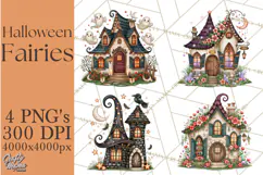 Midnight Halloween Fairy World PNG, Fall Fairies Product Image 1