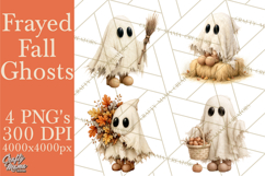 Frayed Fall Ghosts PNG Cozy Autumn Ghost Clipart Product Image 1