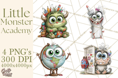 Little Monster Academy Clip Art PNG Product Image 1