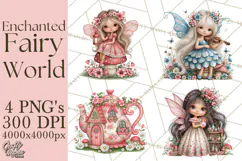 Whimsical Fairy World Clipart PNG Product Image 1