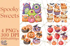 Spooky Halloween Desserts Clipart PNG Product Image 1