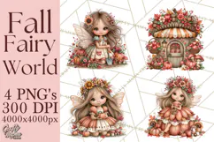 Enchanted Autumn Fairy World PNG, Fall Fairies Product Image 1