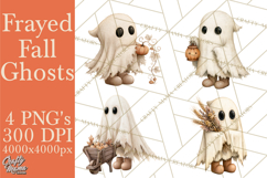 Frayed Fall Ghosts PNG Cozy Autumn Ghost Clipart Product Image 1