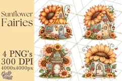 Sunflower Fairy World PNG, Fall Fairies Product Image 1
