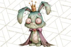 Cute Zombie Bunnies PNG Clipart, Halloween Animals Product Image 4