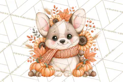 Fall Animals Clipart PNG, Autumn Floral Designs Product Image 4