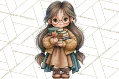 Autumn Village Clipart PNG, Cozy Fall Cottage Town Product Image 4