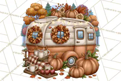 Halloween Camper Clipart PNG Vintage Camping Designs Product Image 3