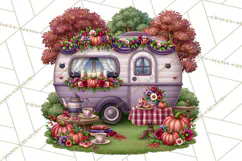 Halloween Camper Clipart PNG Vintage Camping Designs Product Image 4