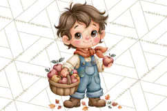 Autumn Village Clipart PNG, Cozy Fall Cottage Town Product Image 5